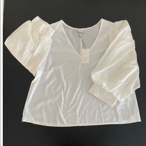 Cream puff sleeve top womens 2x